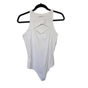 Abercrombie White Seamless Scuba Cutout Bodysuit size Large